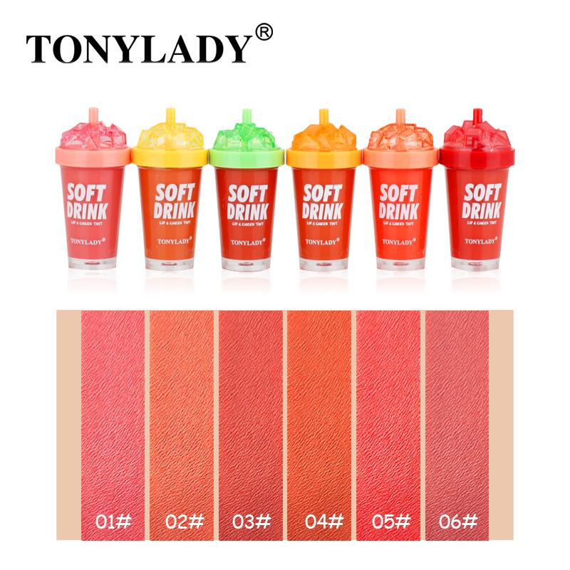 

TONYLADY Cup Lip Gloss, долговечный питательный стаканчик, бесцветная глазурь для губ, многоцветная комбинированная нишевая матовая туманная помада 6pcs
