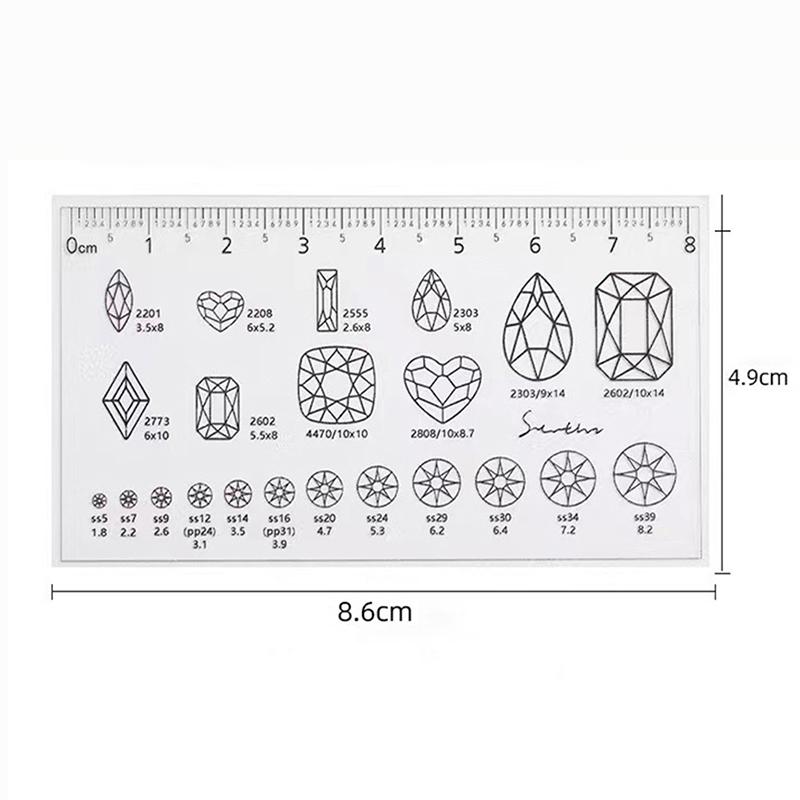 Nail Measure Easy Ultra-Thin Soft PVC Ruler Manual Fake Nails Measuring Size Transparent Map Caliper Ruler Nail Art Tool