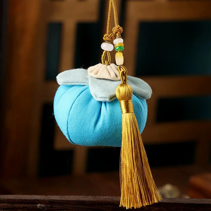 Dragon Boat Festival Persimmon Perfume Bag Chinese Ancient Style Argy Wormwood Sachet Pendant Finished Product Sachet Portable Small Sachet Car