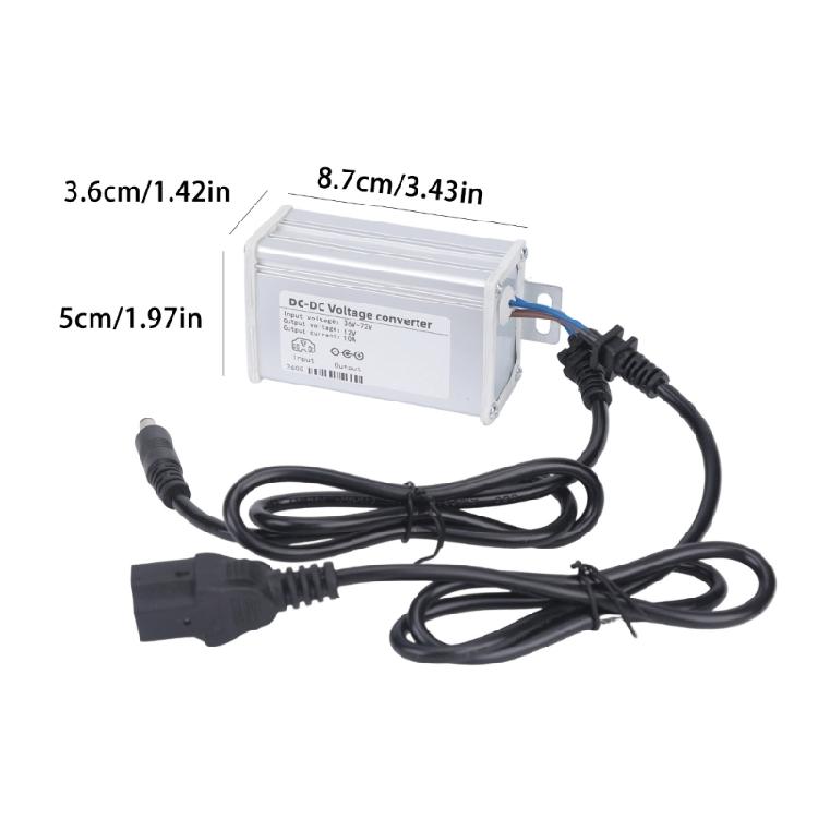 12V Accessory Source for Vehicle Lighting, Power Adapter with 3 Pin Input Wire, Output Socket, and Metal Housing for Electric Motorcycle Use