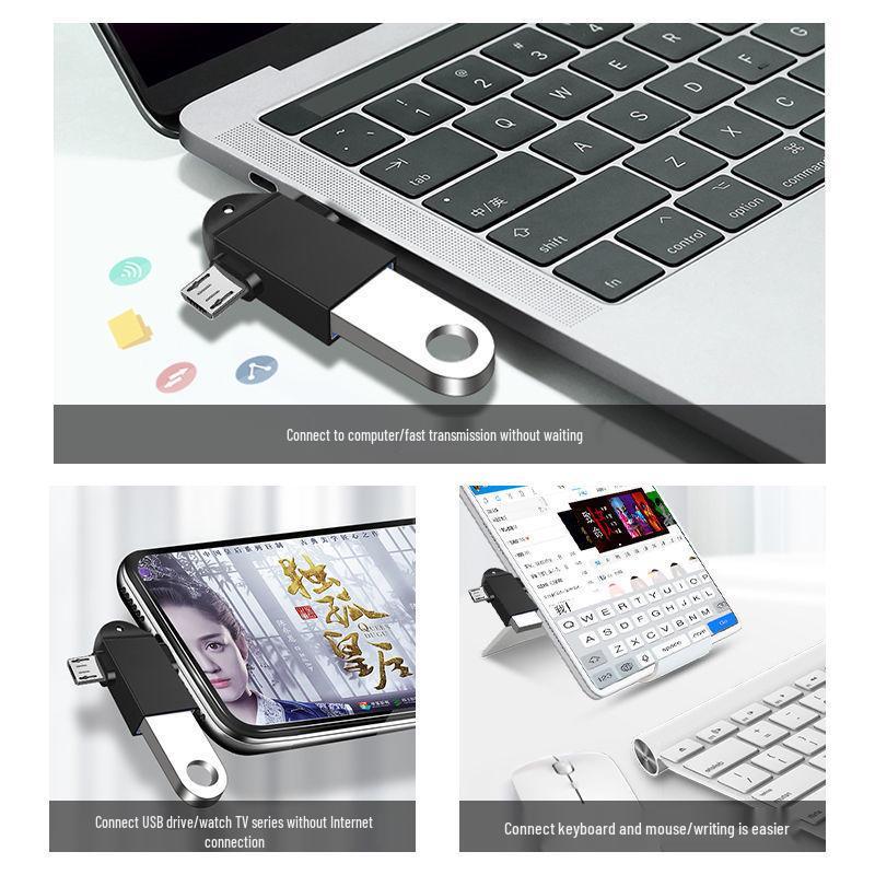 Android 3.0 Two-in-One OTG Adapter: Type-C To USB Multi-function Converter with Lanyard.