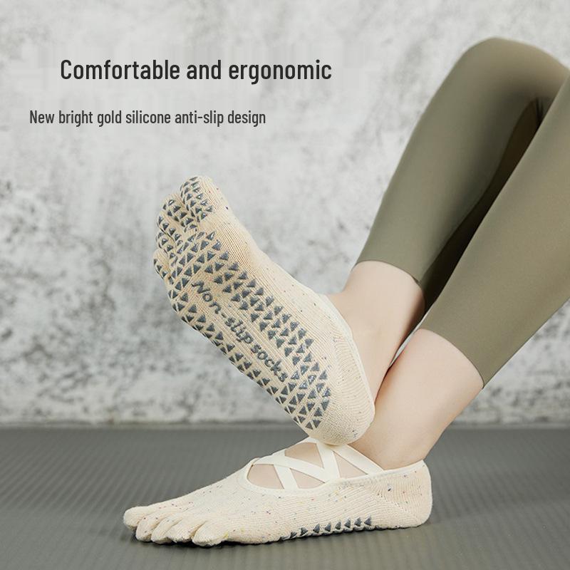 Non-Slip Five-Toe Yoga & Pilates Cotton Socks for Women