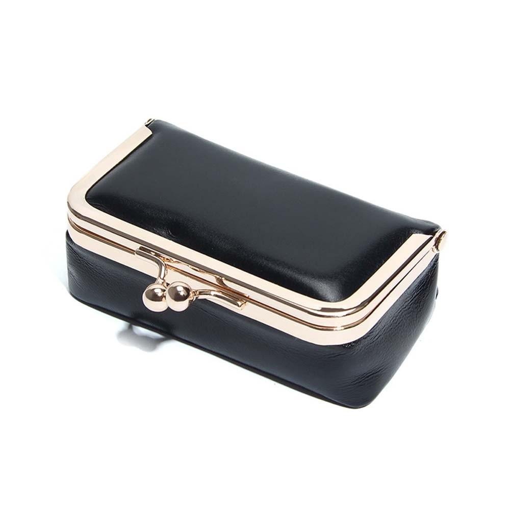 Portable Kiss Lock Coin Purse Exquisite Solid Color Leather Jewelry Bag Anti-lost Simple Small Item Bag Jewelry Storage