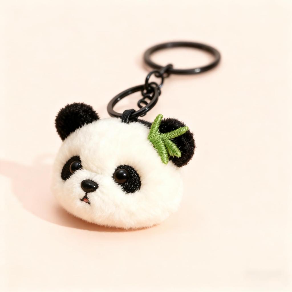 Akkerds Mini Mascot Holder Pom Panda Plush Toy