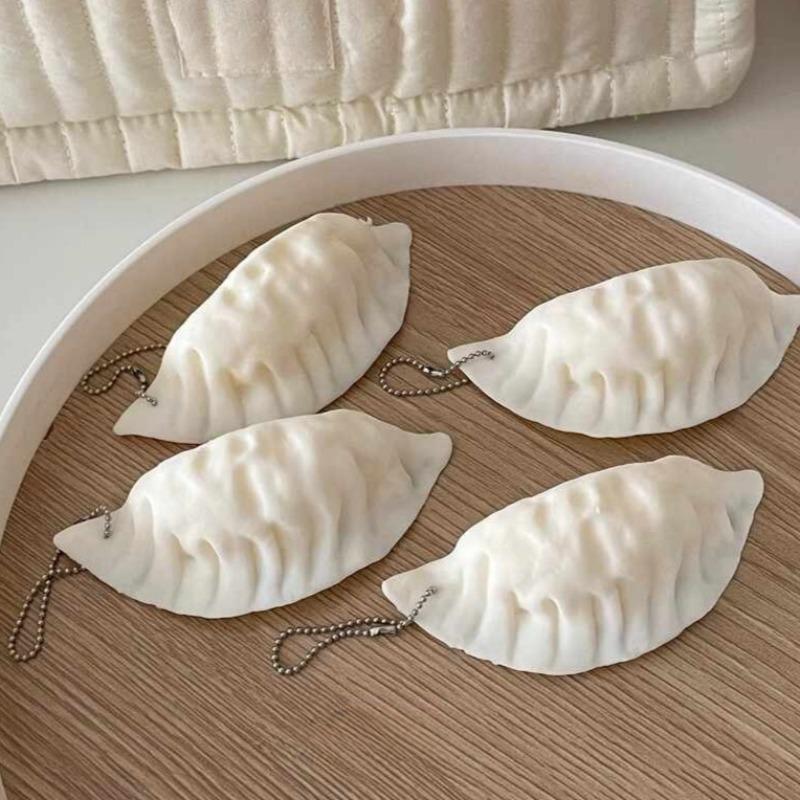 1-5pcs Creative Dumpling Kneading Music Relieving Toy Keychains Creative Food Play Venting Prank Toy Pendants
