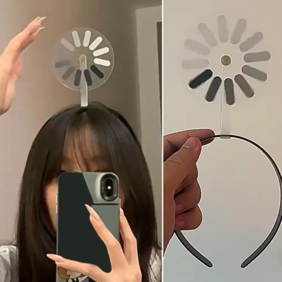 Unisex Hair Hoop Lightweight Easy to Wear Rotating Headband with Loading Symbol Design Hair Fixation Daily Decoration