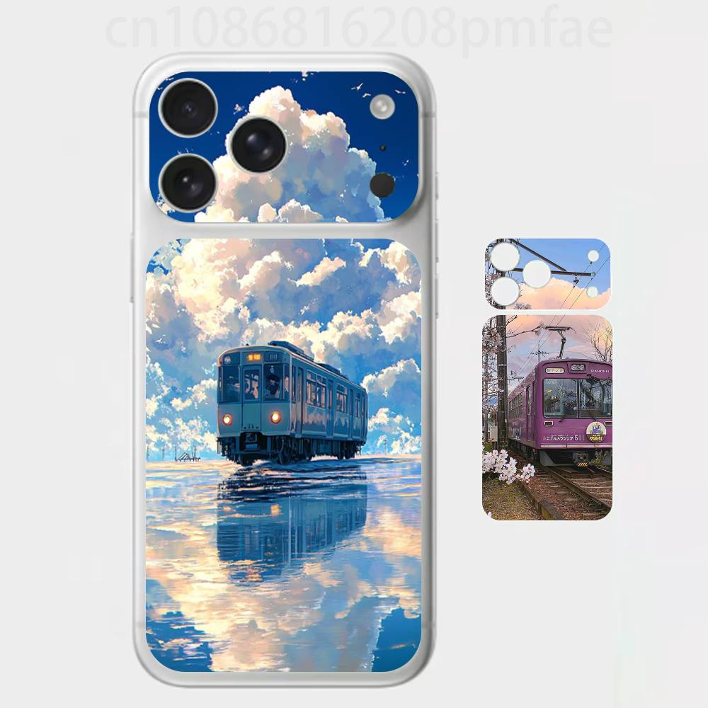 

Retro Japanese Vintage Train Premium Skin Wrap for iPhone 17 Pro/Max, Back Frame Camera Protective Decal (Not Case) iPhone17promax