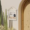 Coastal Wooden Key Holder with 6 Hooks Handcrafted Entryway Organizer