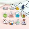 Cartoon Science Brooch Cute Funny Chemical Scientific Experiment Test Tube Beaker Enamel Pin for Student Bag Lapel Badge Jewelry