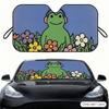 Funny Frog Sun Visor Car Windshield Sunshade Front Window  UV Protection Heat Insulation Sun Shade Cover Foldable
