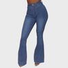 Women's High Waist Flared Denim Trousers - Large Sizes Available
