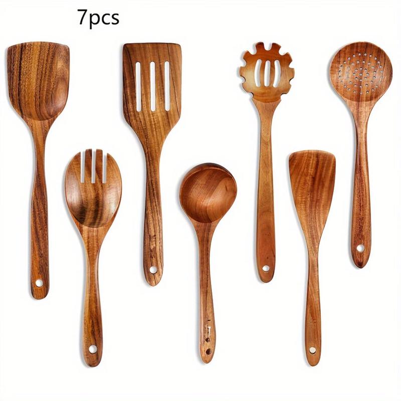 

ZISIZ Teak Wood Kitchen Utensil Set