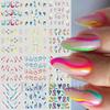 Adesivi per unghie in rilievo con incisione e rilievo per manicure francese, adesivi per nail art