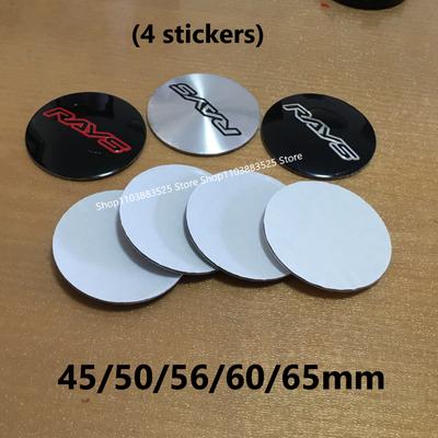 4pcs 45/50/56/60/65mm Modified Wheel Center Hubcap Logo Emblem Badge Sticker for RAYS Racing Hub Cap Stickers