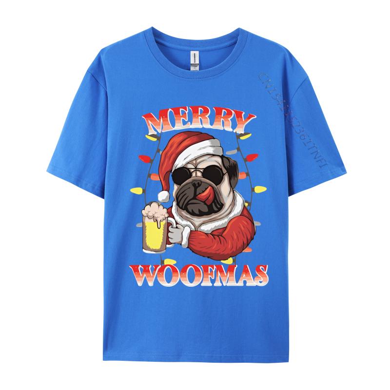 Merry Woofmas Christmas Funny Dog Santa Tshirt Printed T Shirts Unisex Tshirts Unisex Distinctive Design Tops Designer T Shirt