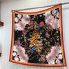 90CM Silk Scarf Women Trees Printed Square Scarves Head Echarpes Foulards Femme Wraps Beach Shawls Bandana Lady Hijabs
