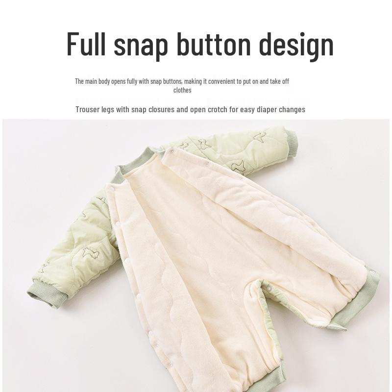 Winter Baby Romper with Cotton Padding - Newborn Thick Velvet Onesie & Warm Outerwear