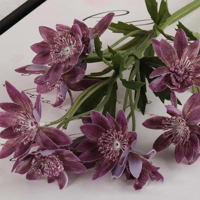 5Pc/lot Artificial Moisturizing Dandelion Real Touch Lotus Flowers for Wedding Decor Bridal Bouquet Home Decoration Party Floral