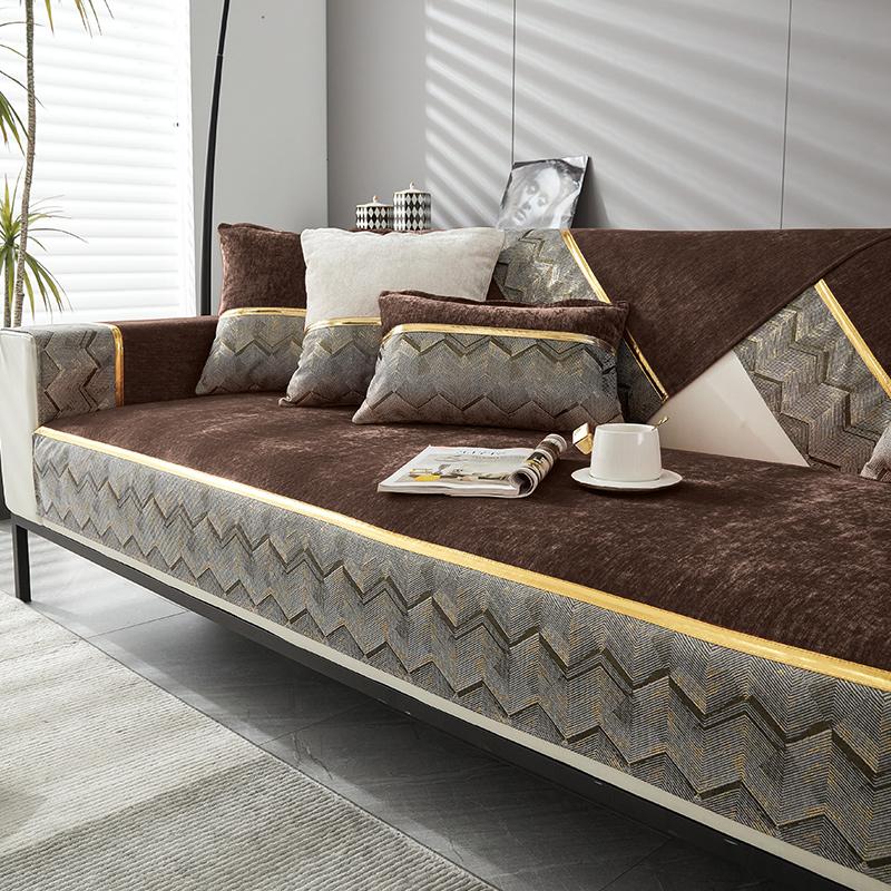 Nordic Chenille Sofa Cover Luxury Four Seasons Universal Anti-slip Sofa Cushion Home Living Room Decoration Sofa Towel Slipcover