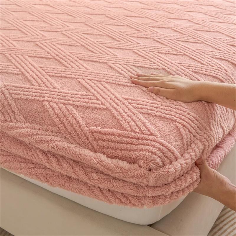 Lenzuolo Termico Copriletto Morbido Peluche Caldo Lenzuolo con Angoli Elastici Inverno Velluto Coprimaterasso Ispessito Caldo Copriletto Lenzuolo Biancheria da Letto