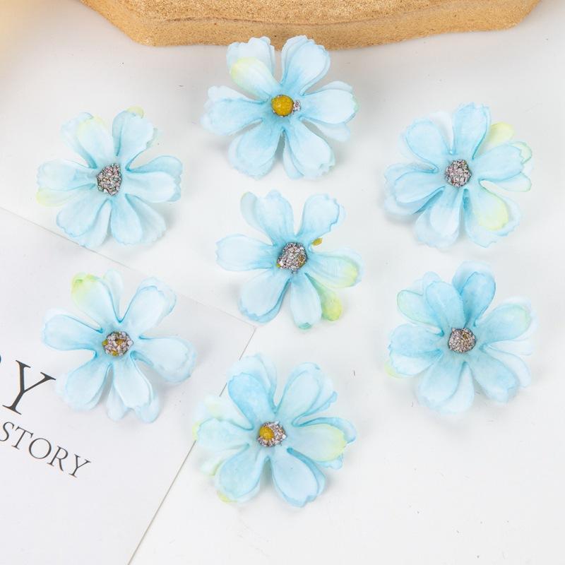 Simulation Star Language Flowers Diameter About 4.5cm Daisy Ethnic Headdress DIY Handmade Gift Box Candy Box Decorative Flowers Elegance Fake Flowers