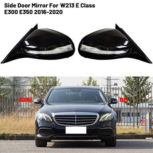 Černé ABS levé zpětné zrcátko s vyhříváním mrtvého úhlu a sklopným mechanismem pro Mercedes-Benz W