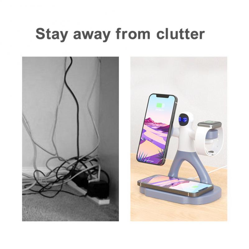 3 In 1 15w Fast Charging Wireless Charger Magnetic Wireless Charging Base For iPhone 8/XR/XSMAX/11/12/13 Series AirPods iWatch Phone Holder