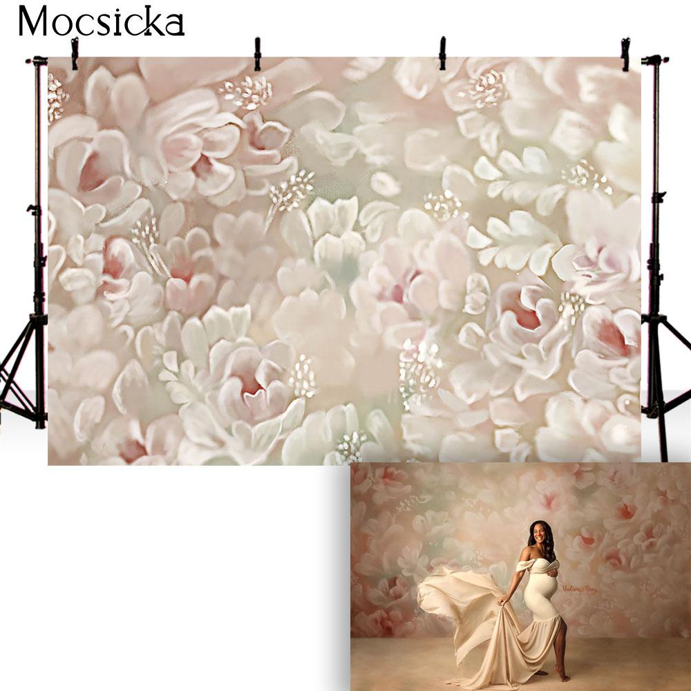 Newborn Floral Backdrop for Photography Children Baby Birthday Portrait Abstract Flower Photo Background Little Girls Photocall