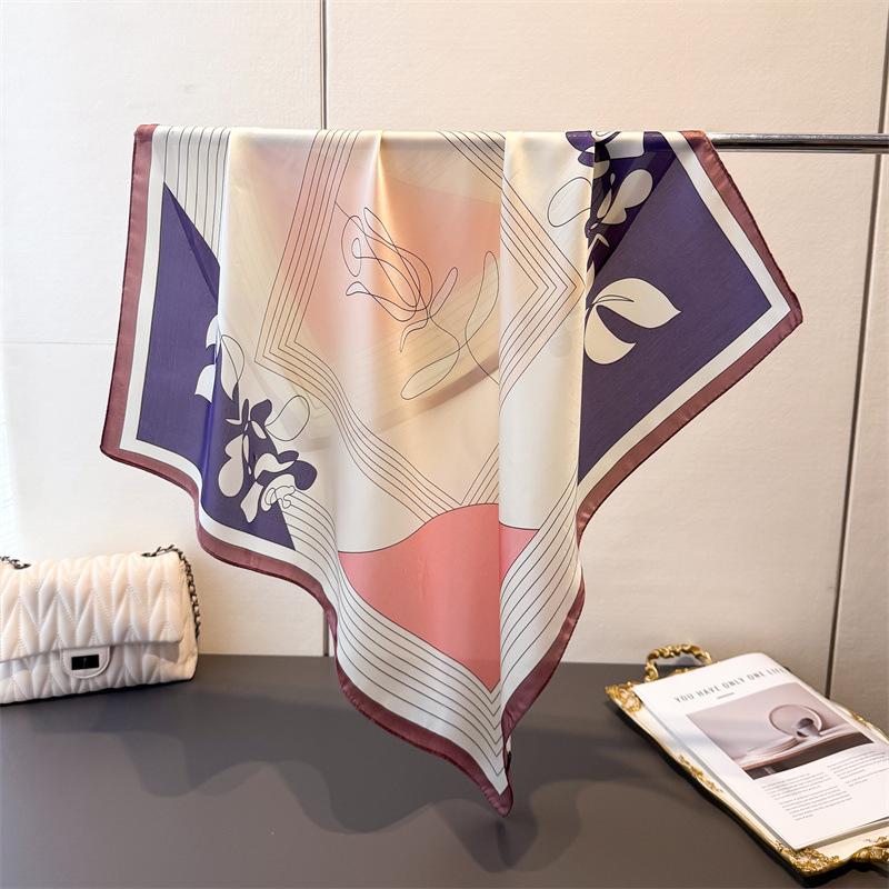 

Джунгли Секретный Язык Принт Имитация Шелкового Шарфа Квадратный Шарф Премиальная Шаль Универсальный Шейный Маленький Квадратный Шарф Головной Платок Unilateral 66-70CM