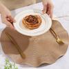 Pack of 2 Table Mats With Scalloped Edge Practcial Fungus Brims Table Dishes Mat Stylish Palcemat for Dinning