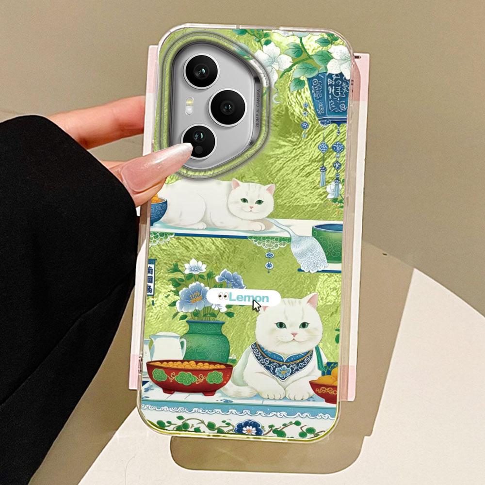 Cat Flower Vortex Pattern Phone Case for Honor 400 200 90 Smart Pro Magic7 6 5 70 Lite X9a X9c X9b X8b X8a X8c X7c X6c X6b Cover