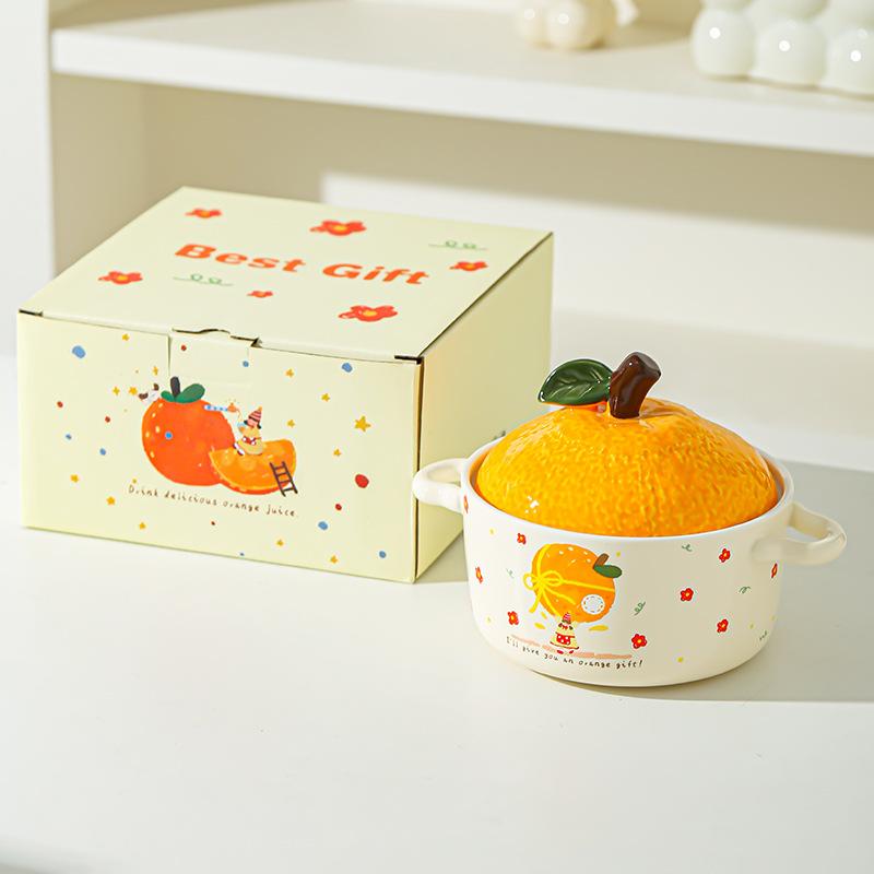 Instant-Nudel-Schüssel Große Kapazität Studentenwohnheim Student Keramik Binaurale Schüssel Große Nudel-Schüssel Persönlich Exquisit Instant-Nudel-Schüssel