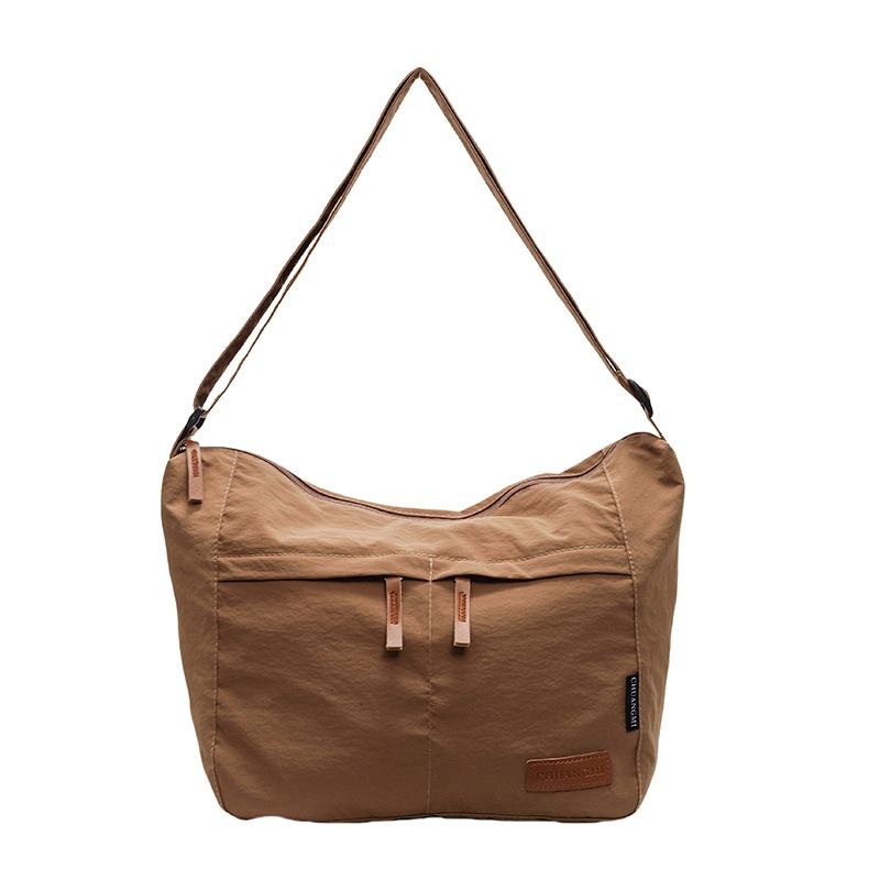 Large capacity messenger bag cloth messenger bag student bag solid color tote bag new shoulder bag versatile