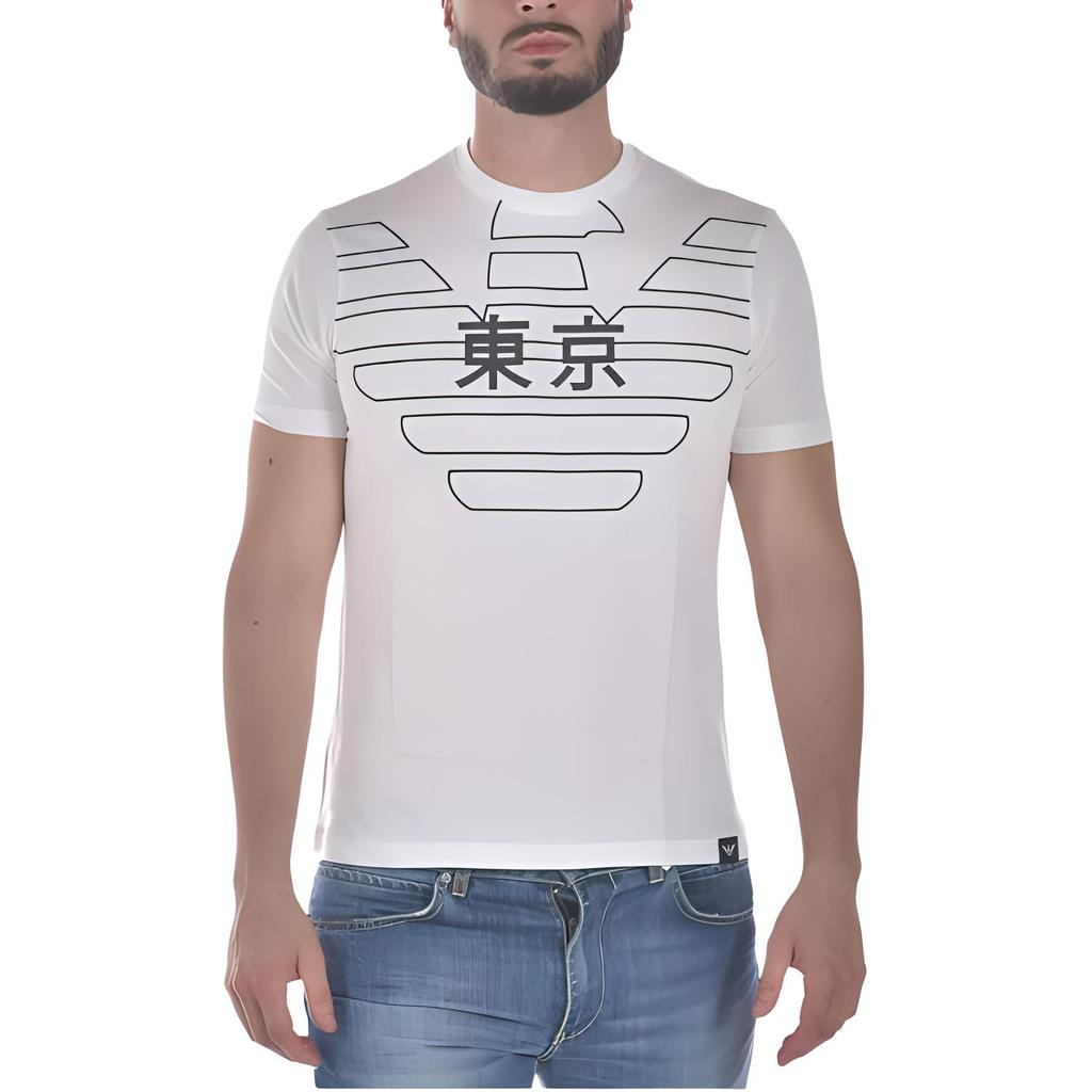 Emporio Armani Logo Pullover Crew Neck Short Sleeve T-Shirt Men Tops White 3Z1T76-1JPZZ-0100