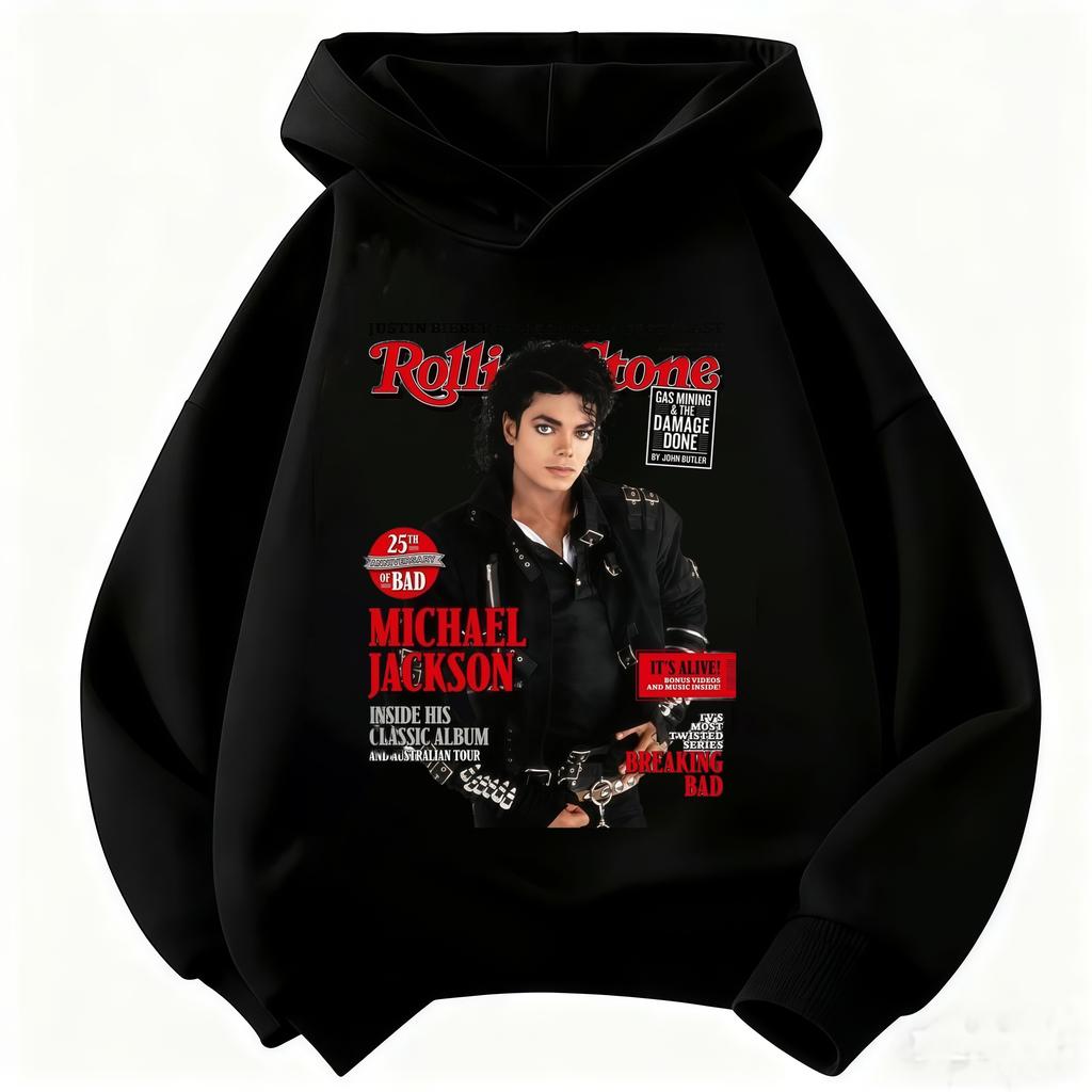 2026 New Children's Hoodie Michael Jackson Print (Unisex) Warm Thickened Retro-Style Superstar Graphic Top for Autumn/Winter