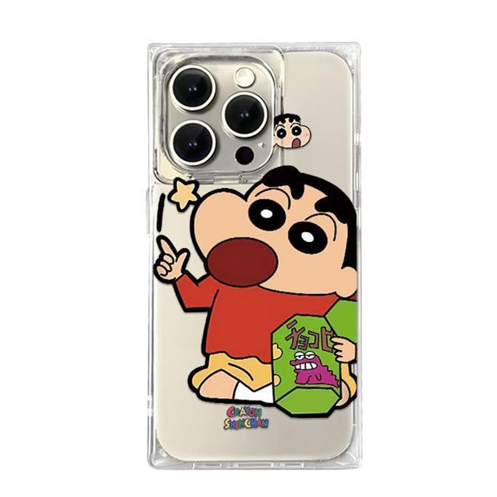 Transparent Ice Crystal Square Square Mobile Phone Case Tpu Simple Model for Apple Mobile Phone Case Light Luxury High-end Fashion Personality