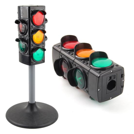 Traffic Light Toy Height Adjustable Kids Toy Educational Sound Flashing Traffic Light Model for Home