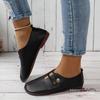 2024 Sommer Damen Weiches Leder Slipper Ballerinas, Runde Zehenpartie, Übergrößen verfügbar
