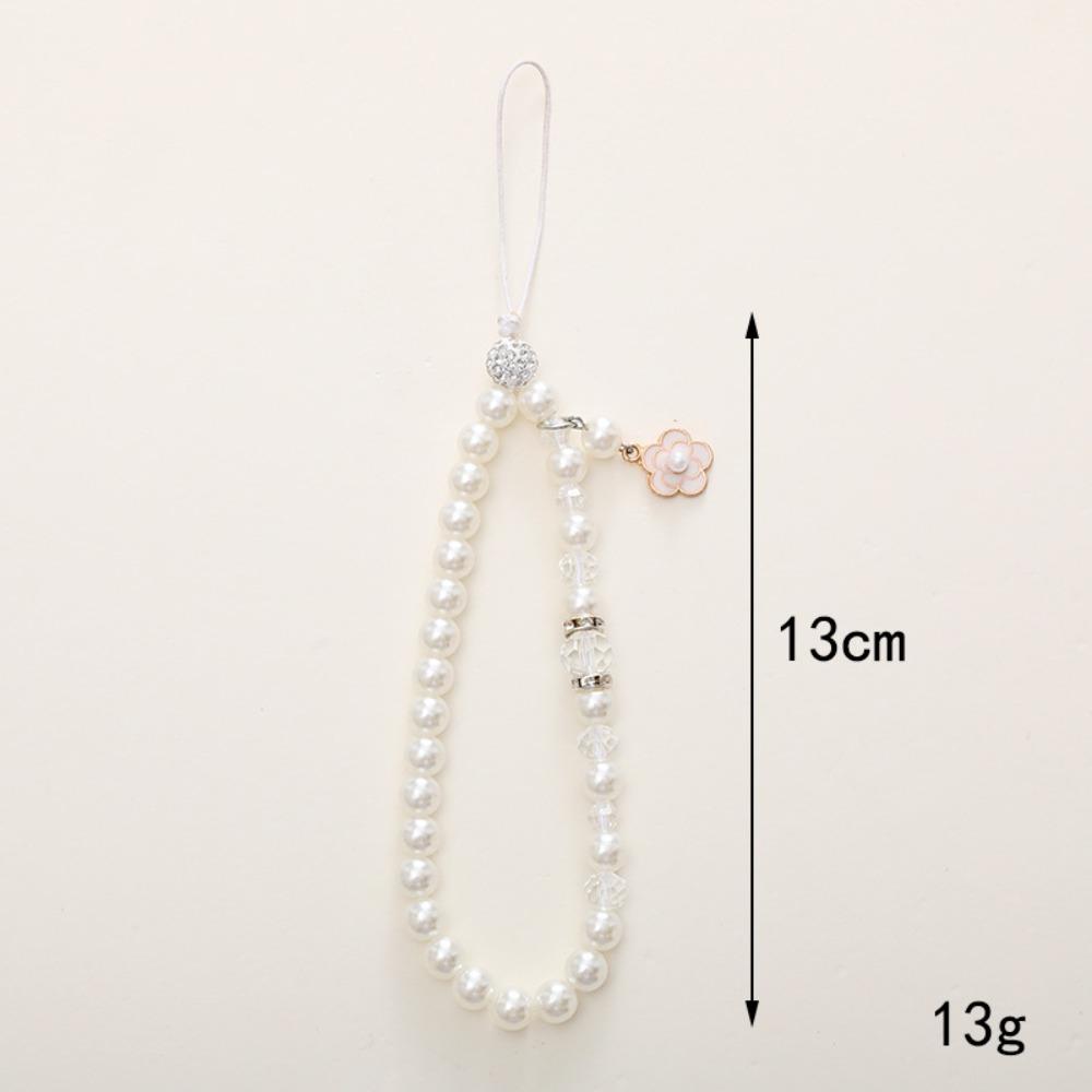 Beaded Beaded Phone Lanyard Handmade Cellphone Charm Fashion Pearl Phone Chain  Girls Women
