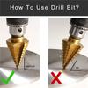 A60Z6 Pcs Step Drill Bit Set Titanium HSS Unibit Drill Bits From 1/8 Inch To 1-3/8 Inch Stepped Up Bits & Center Punchmay
