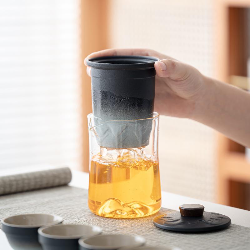 Simple Glass Portable Travel Tea Set Outdoor Express Cup Business Activities Holiday Souvenirs