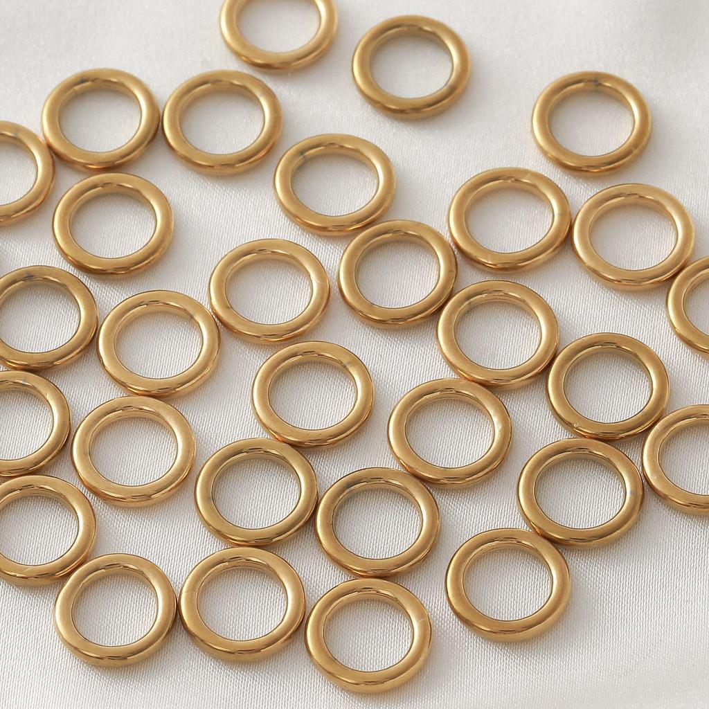 Gold-Filled Stainless Steel Seamless Connecting Ring for DIY Jewelry - Necklace & Bracelet Accessories