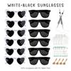 12-100 Stück Hochzeits-Sonnenbrillen für Gäste Herzförmige Sonnenbrillen Junggesellinnenabschieds-Brillen Brautparty-Gastgeschenke Foto-Requisite