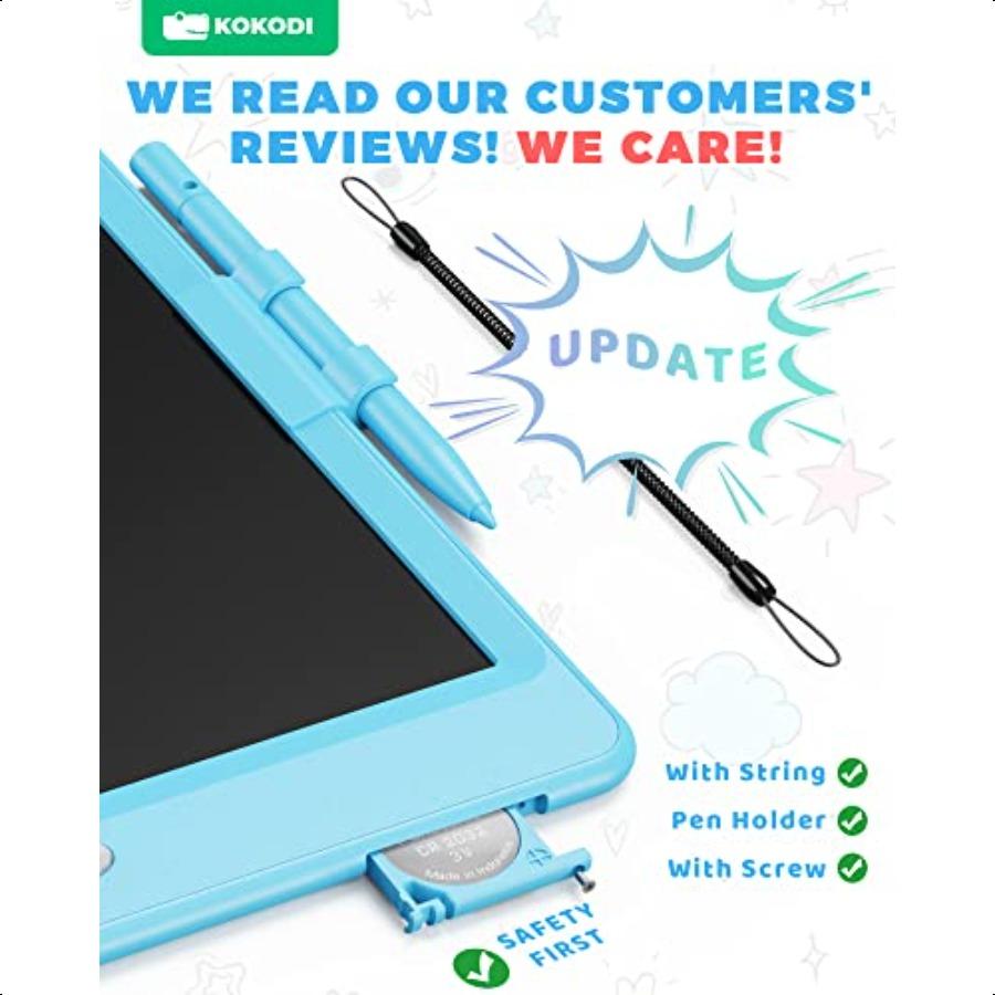 

KOKODI ЖК-планшет для рисования Подарки на День святого Валентина для 10-дюймового цветного планшета для рисования для малышей, стираемый, многоразовый, электр United States
