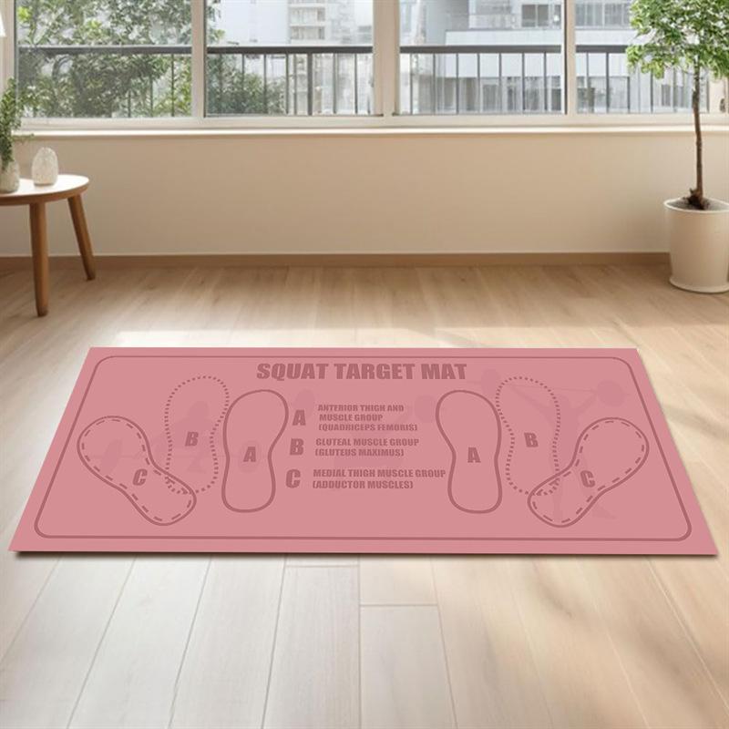 Fitness Squat Target Mat Pink Carpet Exercise Muscle Guide Posture Correction Rug for Home Gym Workout Area Home Decoration