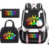 Large Capacity Schoolbag with Shoulder Strap; Student Three-piece Pencil Case Set