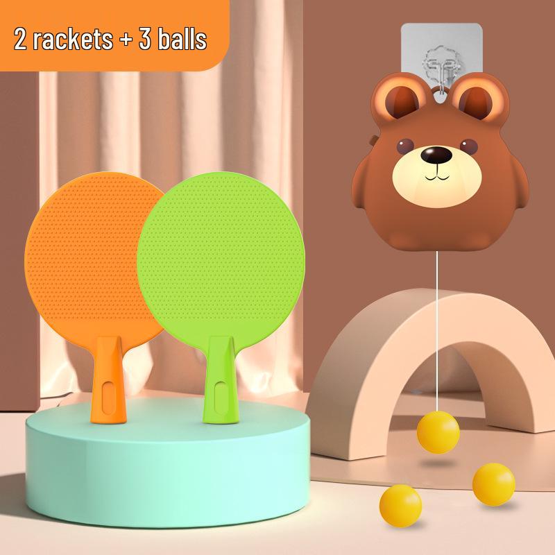 Children's Hanging Table Tennis Trainer: Indoor Interactive Exercise Toy for Hand-Eye Coordination with Suspended Ball Racket.