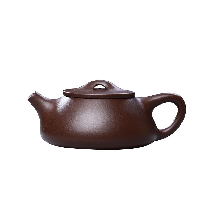 Handcrafted Zisha Stone Scoop Teapot Set - Small Capacity, Yixing Kung Fu Tea Set.