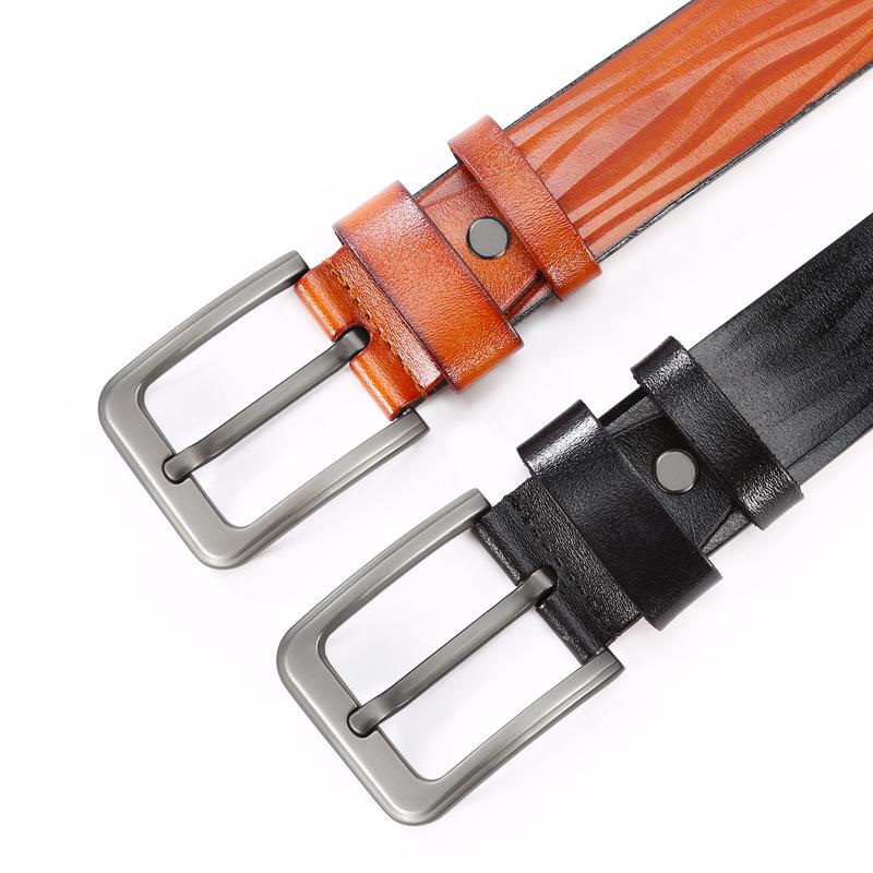 Men's Fashionable Genuine Leather Pin Buckle Belt - Versatile Cowhide Jeans Accessory