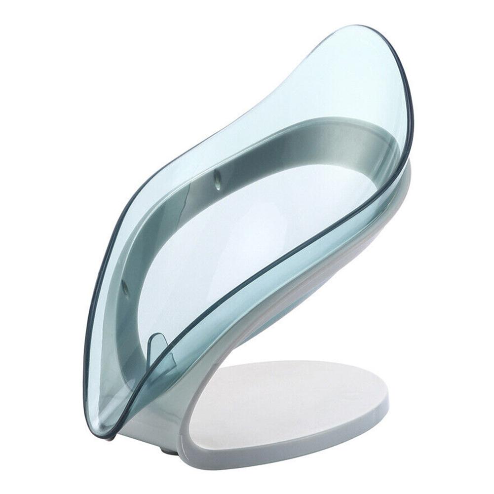 Suction Cup Leaf Soap Dish Box No-Punch Bathroom Shower Soap Dish with Drain Portable Toilet Laundry Soap Holder Basin Tray